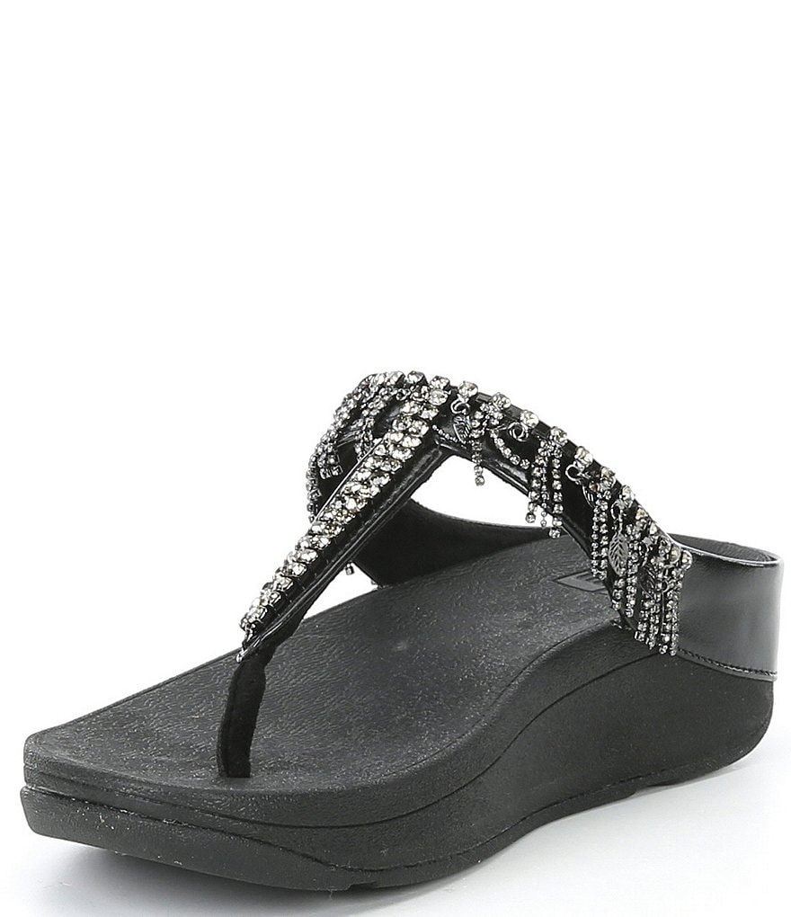 FitFlop Chandelier Crystal Embellished Toe Post Sandals