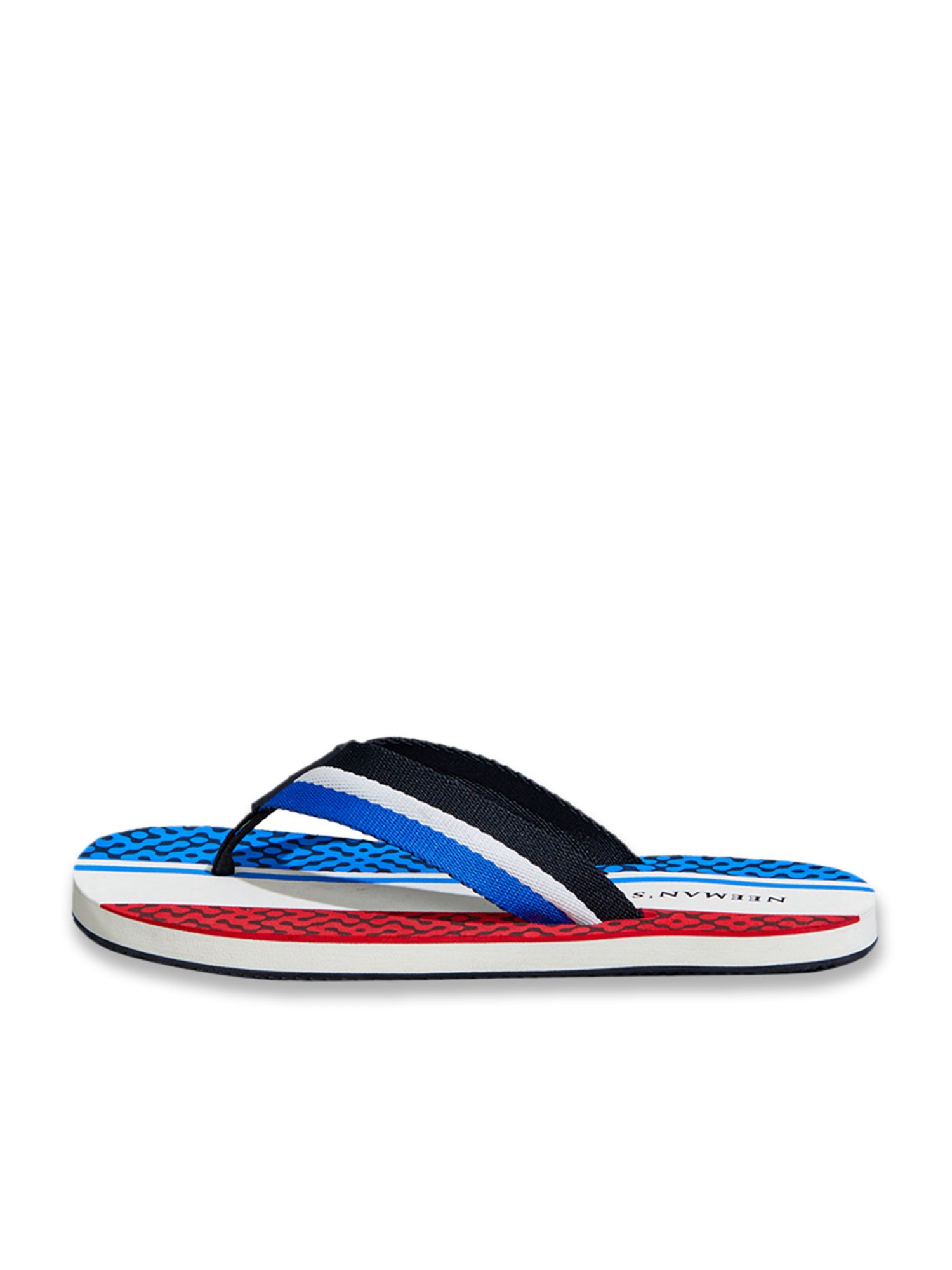 Neemans Men's Striped Fusion Multicolor Flip Flops