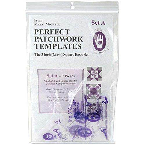 Marti Michell Perfect Patchwork Template-Set A - 3" Basic Square Set 7/Pkg