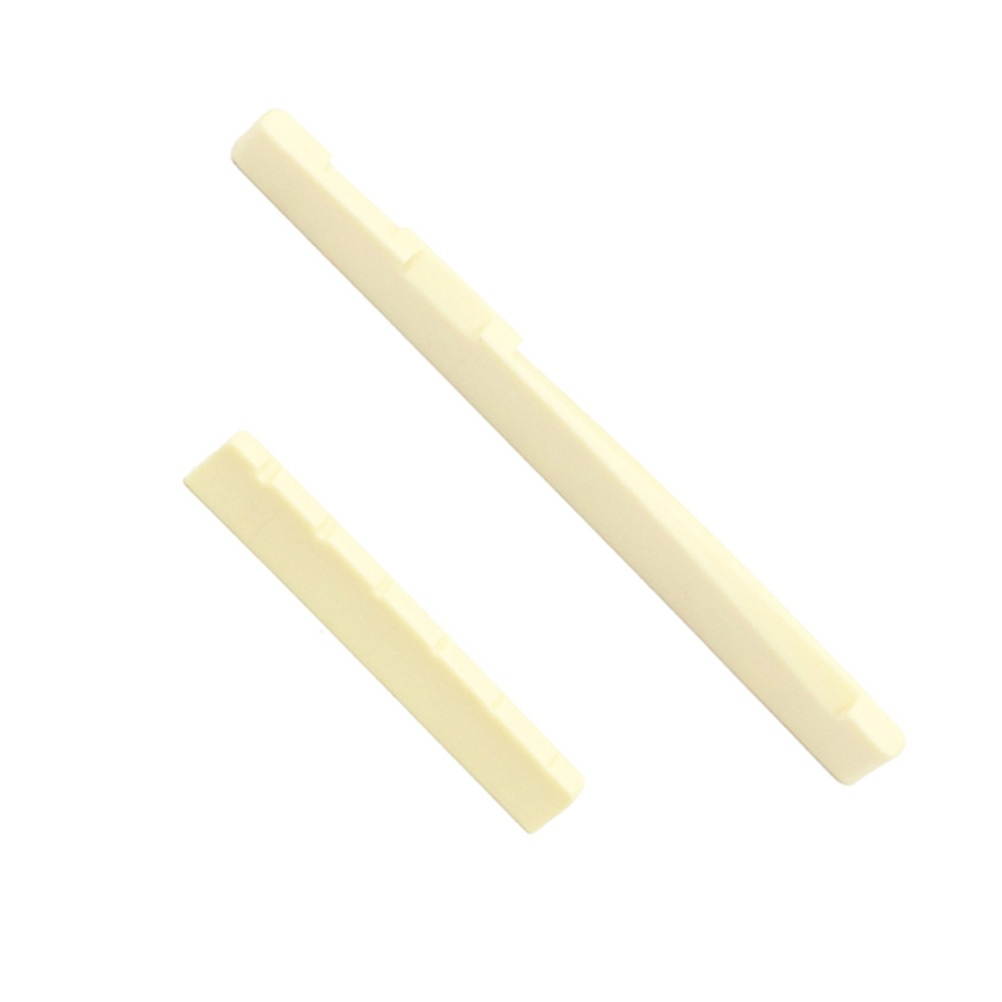 2pcs Classical Guitar Bone Saddle and Nut Bridge Saddle Bone Saddle Bone Nut Acoustic Guitar Musical Instrument Replacement (Wood Color)