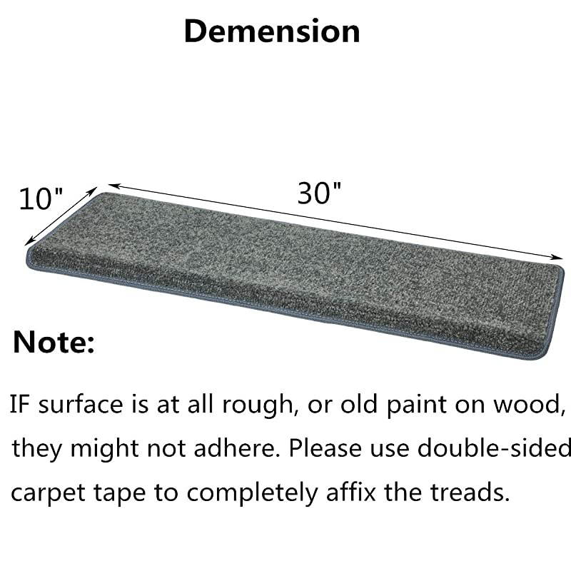 Stair Treads NonSlip Bullnose for Stairs Indoor Stair Pads SelfAdhesive amp Easy Installation Pet amp Child Friendly Skid Resistant amp Washable 2 Pack Grey 10quot x 30quotx 13