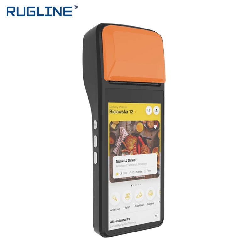 PDA Android 7.1 Printer Bluetooth Thermal Receipt Printer 58mm 4G WiFi Mobile Order POS Terminal NFC 1D Barcode Scanner