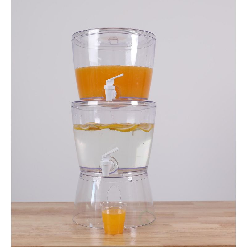 Basicwise Stackable Juice and Water Beverage Dispensers with Stand, 2.8 Gallon