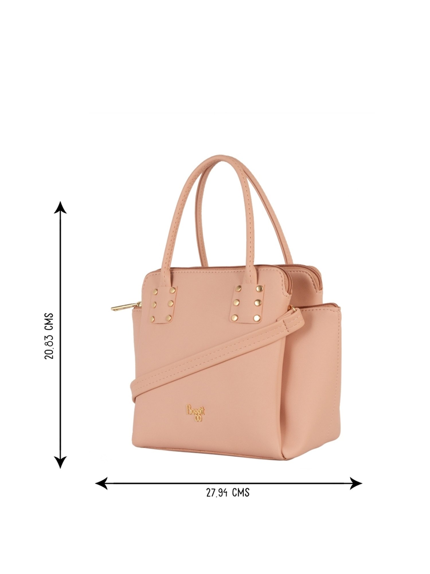 Baggit Pink Solid Medium Handbag