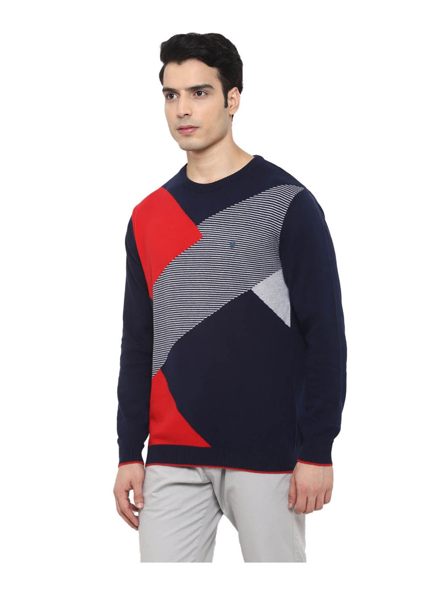 Turtle Blue & Red Colour-Block Pullover
