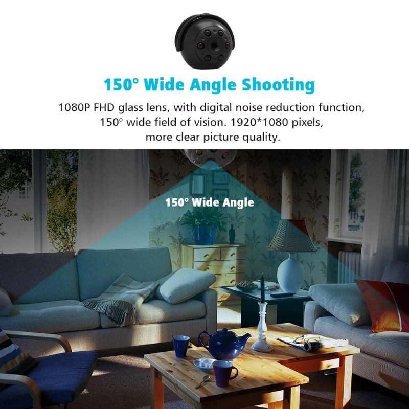 SQ9 1080P Full HD Mini Camera Panoramic 360 Degree Night Vision Small DVR Camcorder Recorder Micro Cam Home Security Monitoring