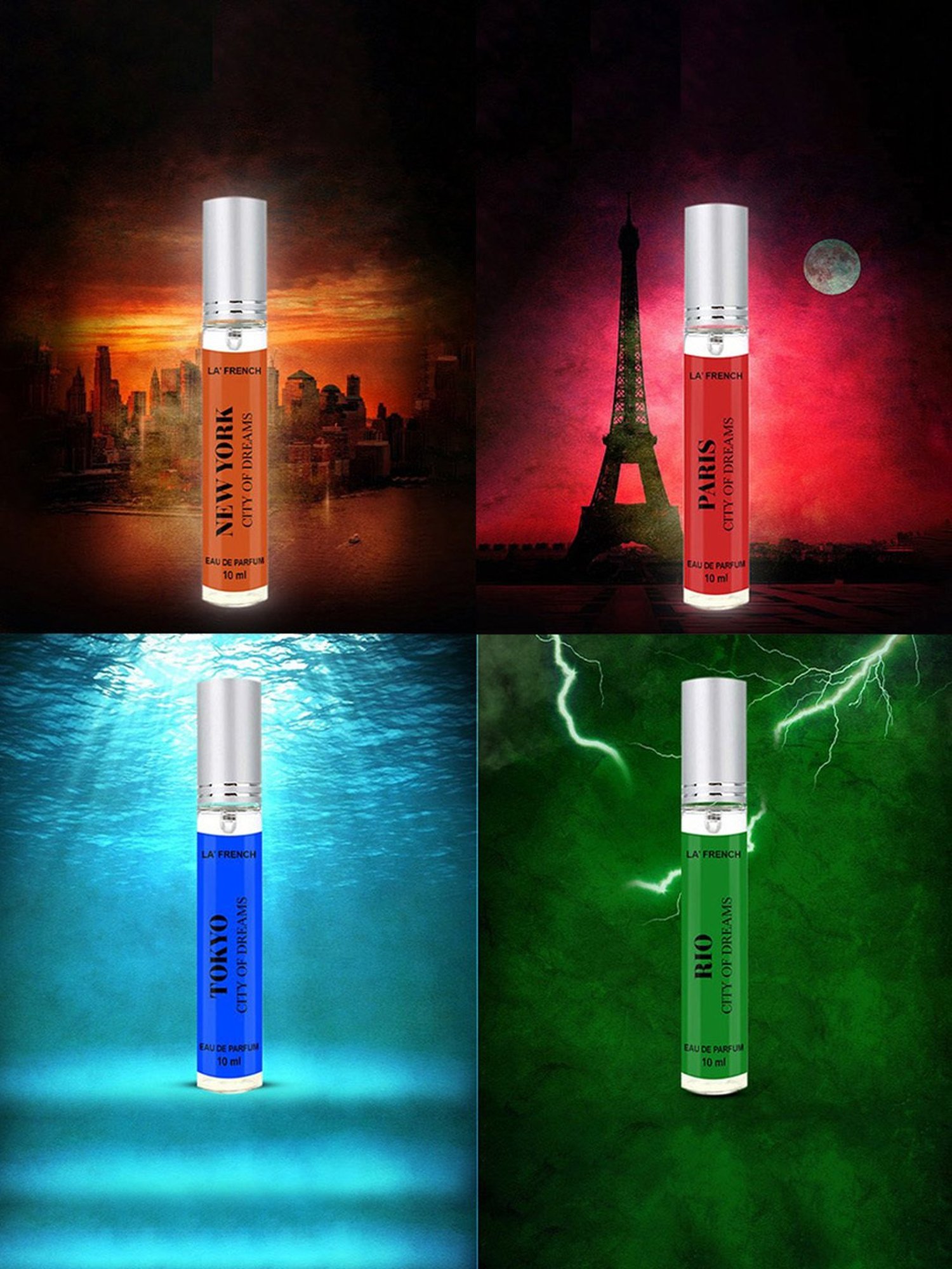 La'french City of Dream Collection Mini Perfume Gift Set for Men