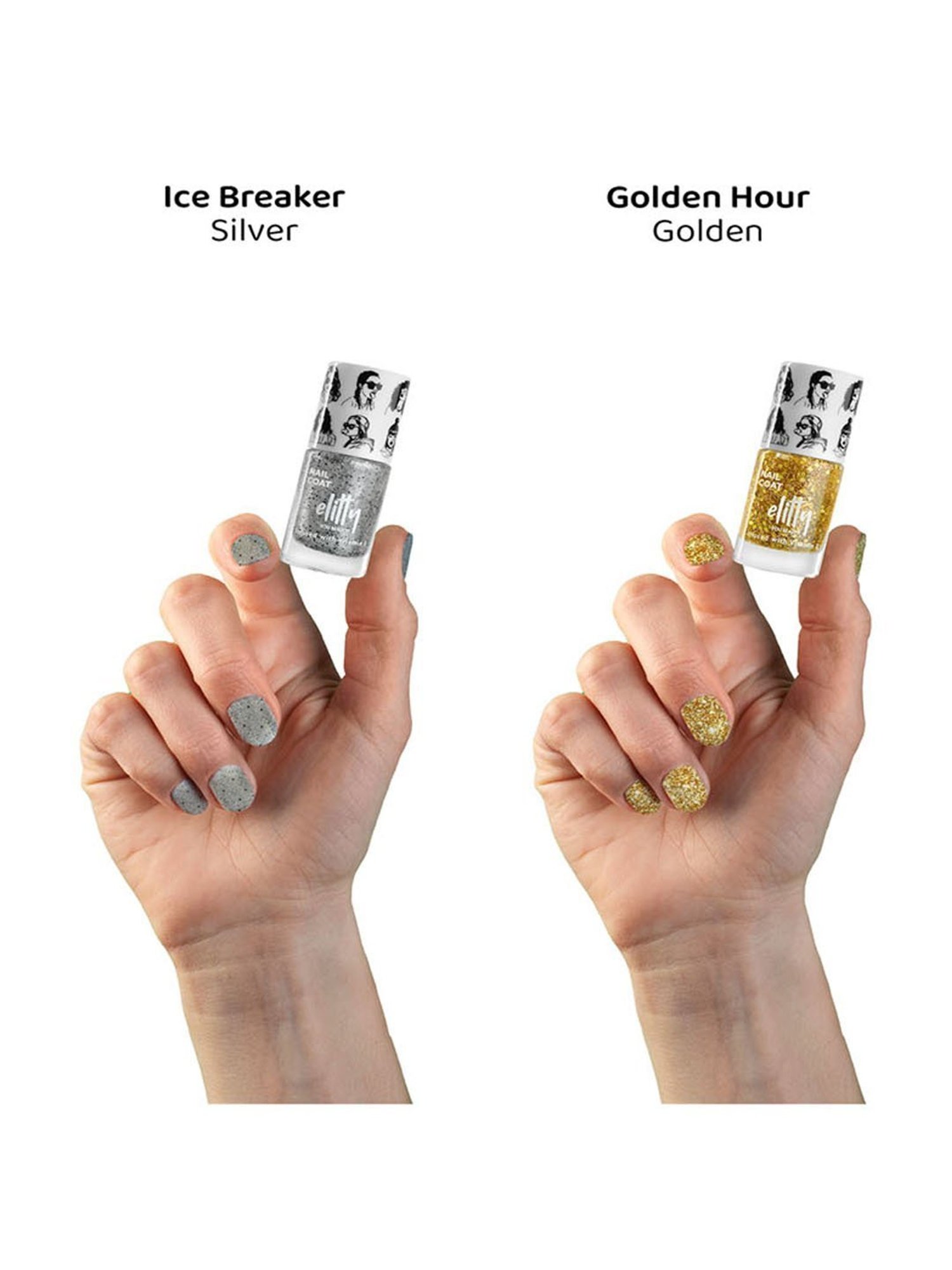 Elitty Mad Over Nails Nail Polish Party Combo - Pack of 2 - Ice Breaker, Golden Hour