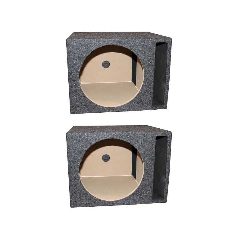QPower Single 10" Vented Slot Ported Empty Subwoofer Sub Enclosure Box (2 Pack)