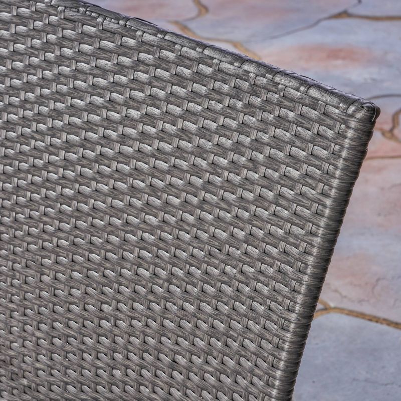 Jasper 7pc Acacia & Wicker Dining Set - Gray/Gray - Christopher Knight Home