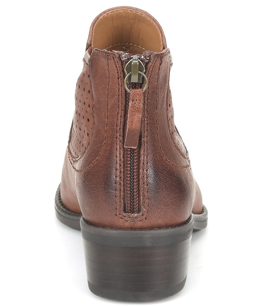 Comfortiva Cadwin Perforated Leather Block Heel Chelsea Booties