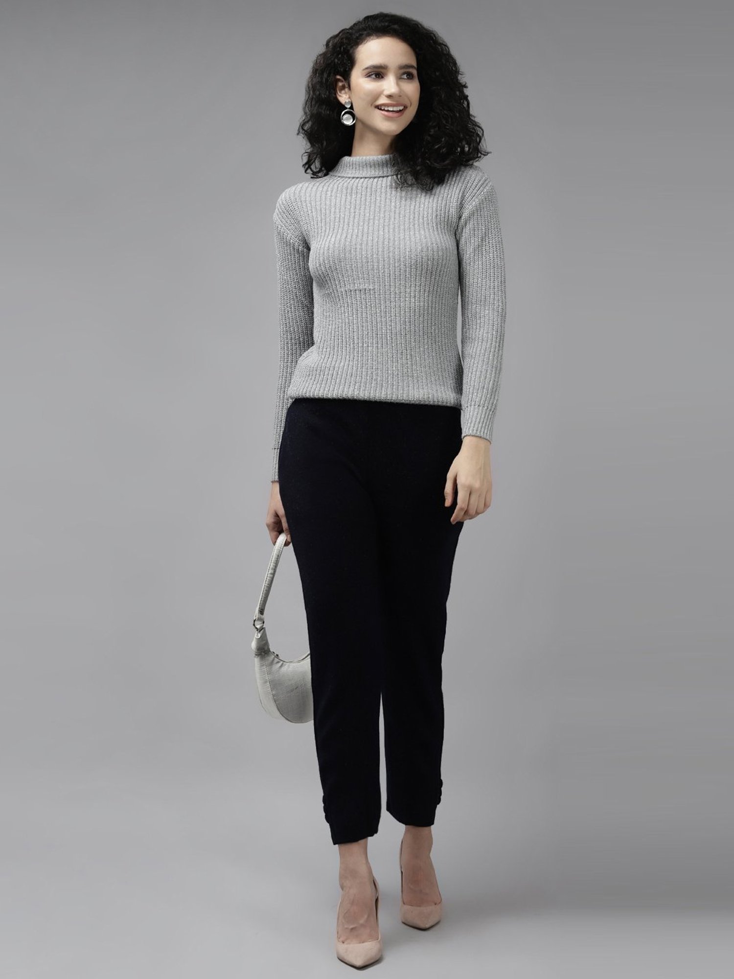 Cayman Navy Mid Rise Trousers