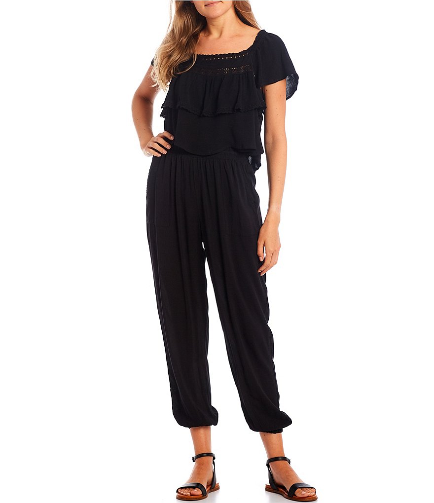 Coco + Jaimeson&trade; Flutter-Sleeve Double-Ruffled Top