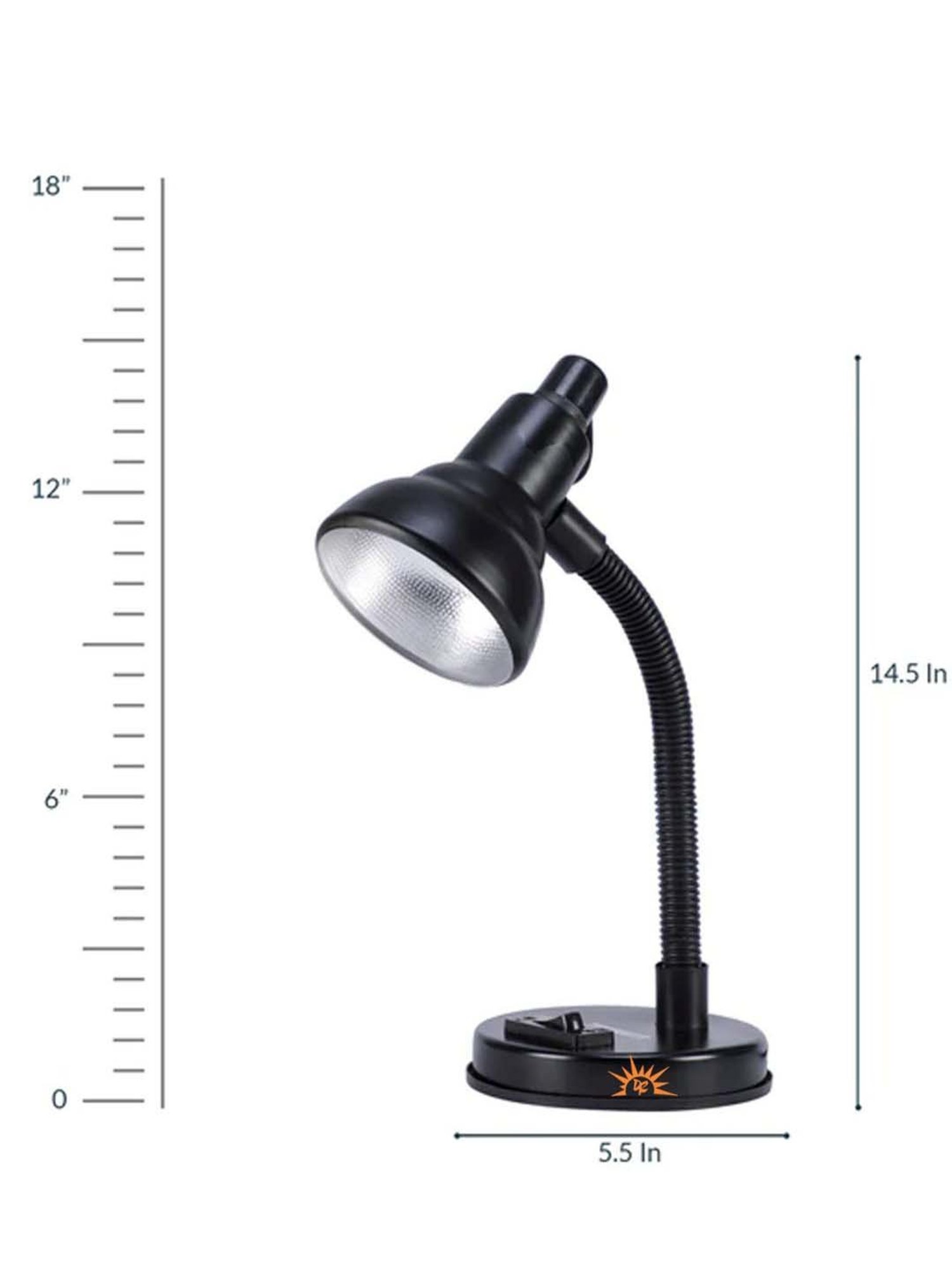 DecorativeRay Black PVC Study Table Lamp - Set of 1