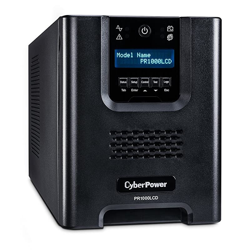 PR1000LCD Smart App Sinewave UPS System, 1000VA/1000W, 8 Outlets, Avr, Mini-Tower , Black