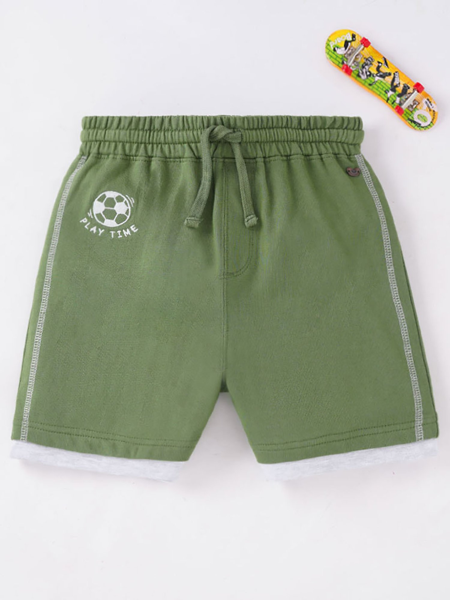 Ed-a-Mamma Kids Green Solid Shorts