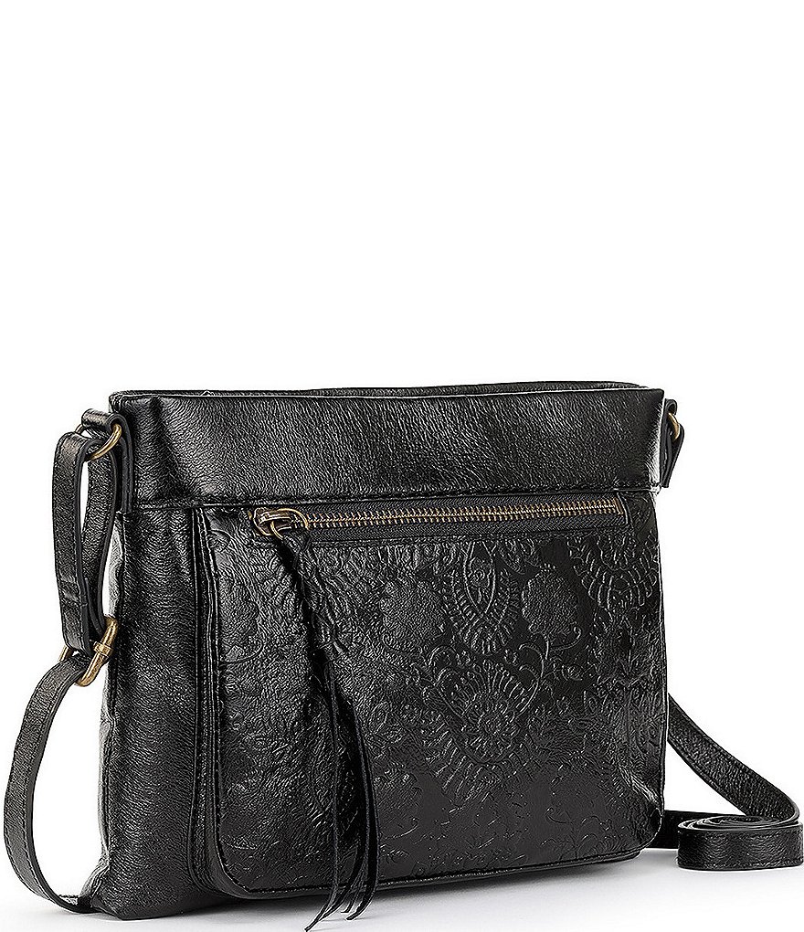 The Sak Collective Sanibel Floral Embossed Leather Mini Crossbody Bag