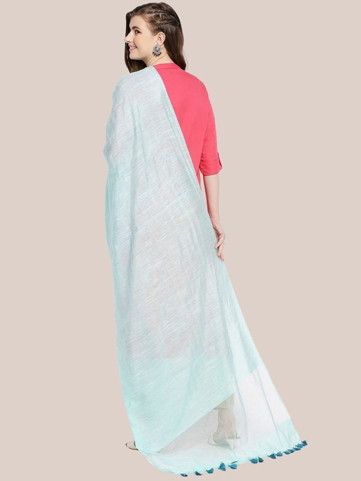 Dupatta Bazaar Light Blue Linen Dupatta