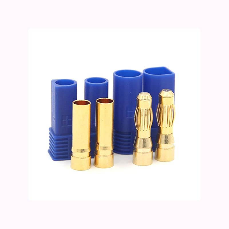 10 Pairs Amass EC5 Connector Plugs Male Female 50mm Gold Bullet Banana Plug Connectors for RC ESC Lipo Battery Device Electric Motor