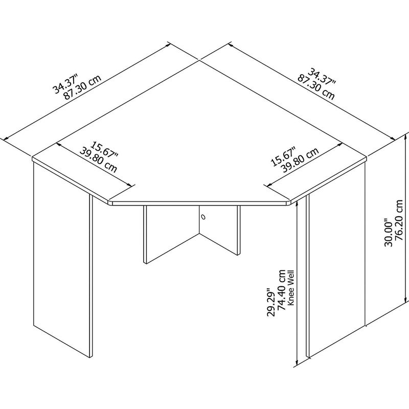 Townhill Corner Desk Washed Gray and Madison Cherry - Bush Furniture