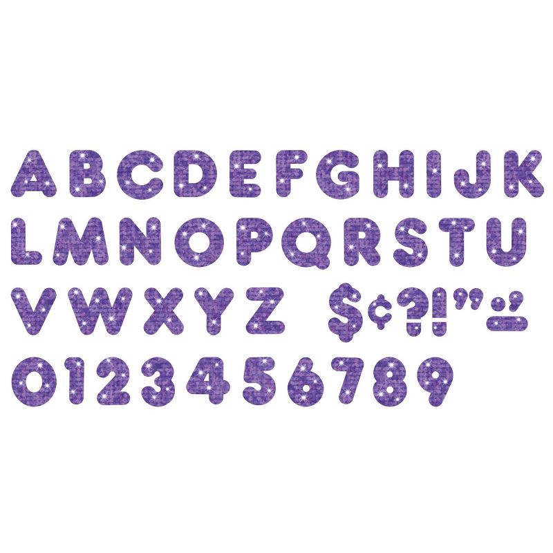 3pk 4" 71 per Pack Casual Uppercase Ready Letters Purple Sparkle - TREND