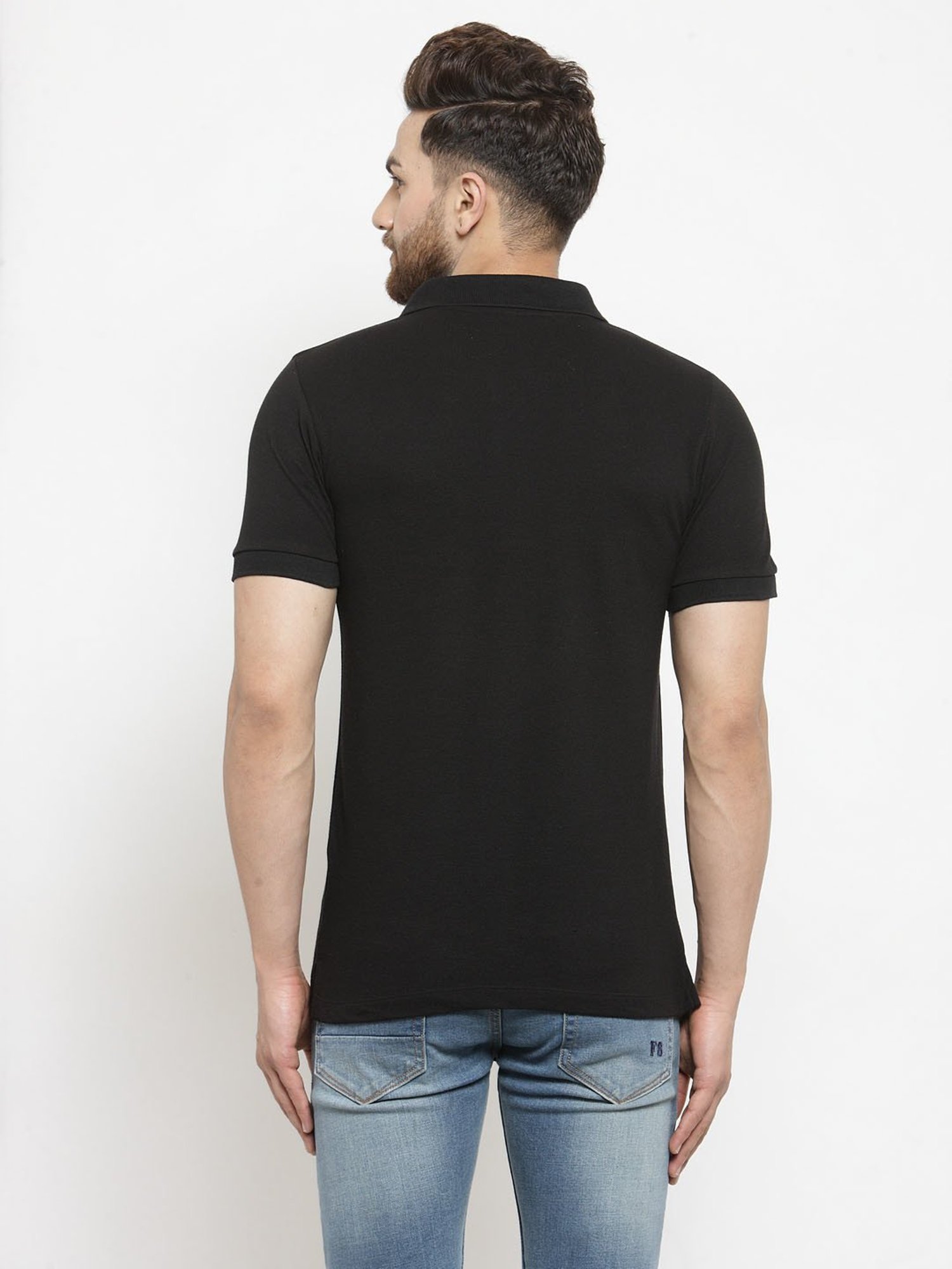 Kalt Black Regular Fit  Polo T-Shirt