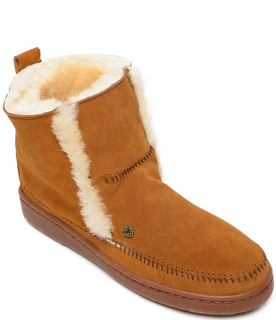 Minnetonka Jade Suede Sheepskin Booties