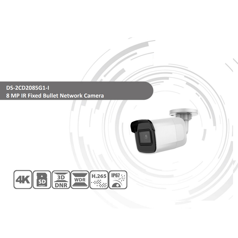 Hikvision Original DS-2CD2085G1-I Powered by Darkfighter 8MP 20fps Bullet Network CCTV IP Camera H.265+ POE WDR SD Card Slot OEM