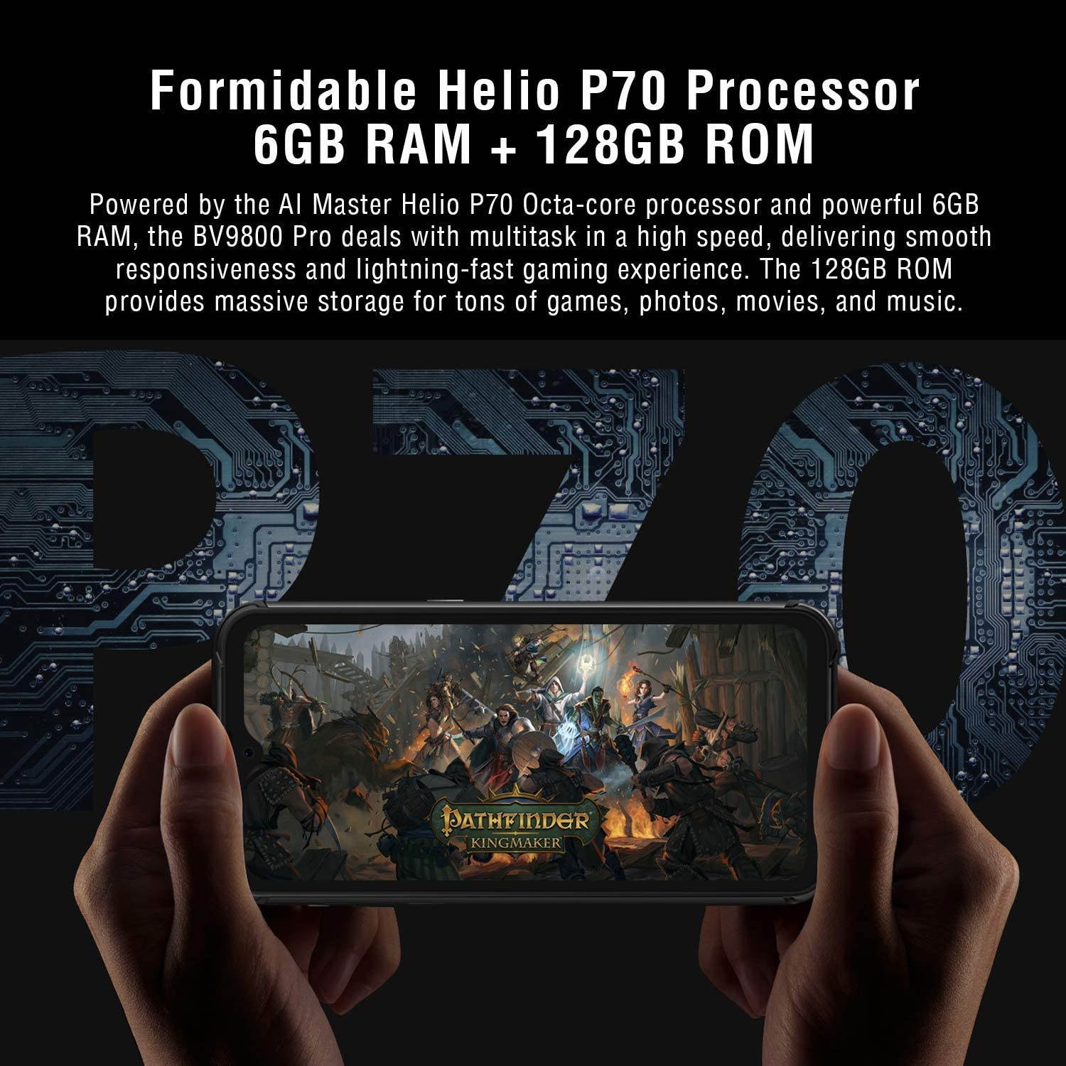 Rugged Cell Phone Unlocked, Blackview BV9800 Pro Thermal Imaging, 6GB+128GB Helio P70 Android 9.0 Waterproof Smartphone 48MP+16MP Cameras Wireless Charging 6.3" FHD+ 6580mAh 4G Dual SIM Phones