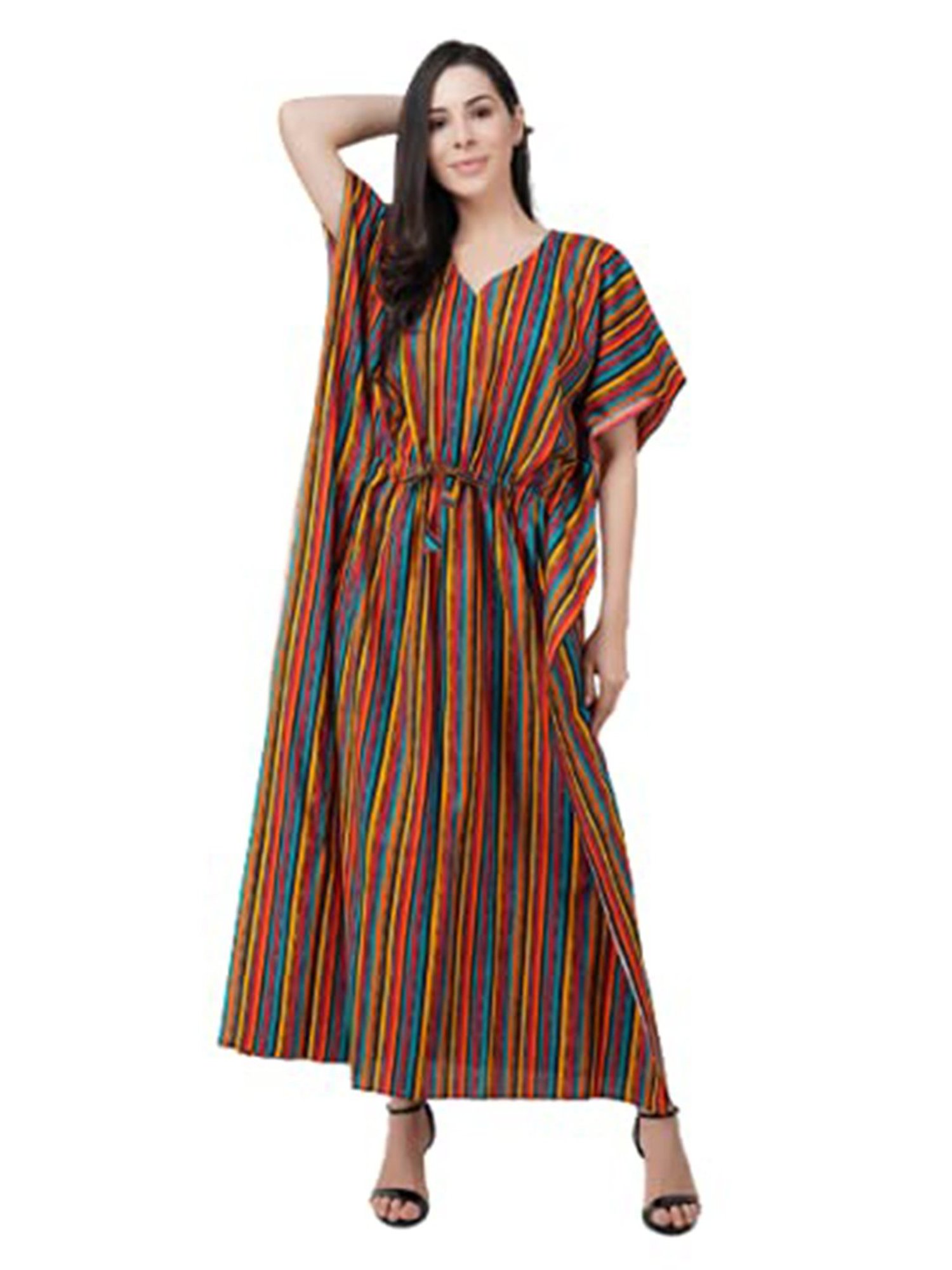 KOI SLEEPWEAR Multicolor Striped Kaftan Nighty