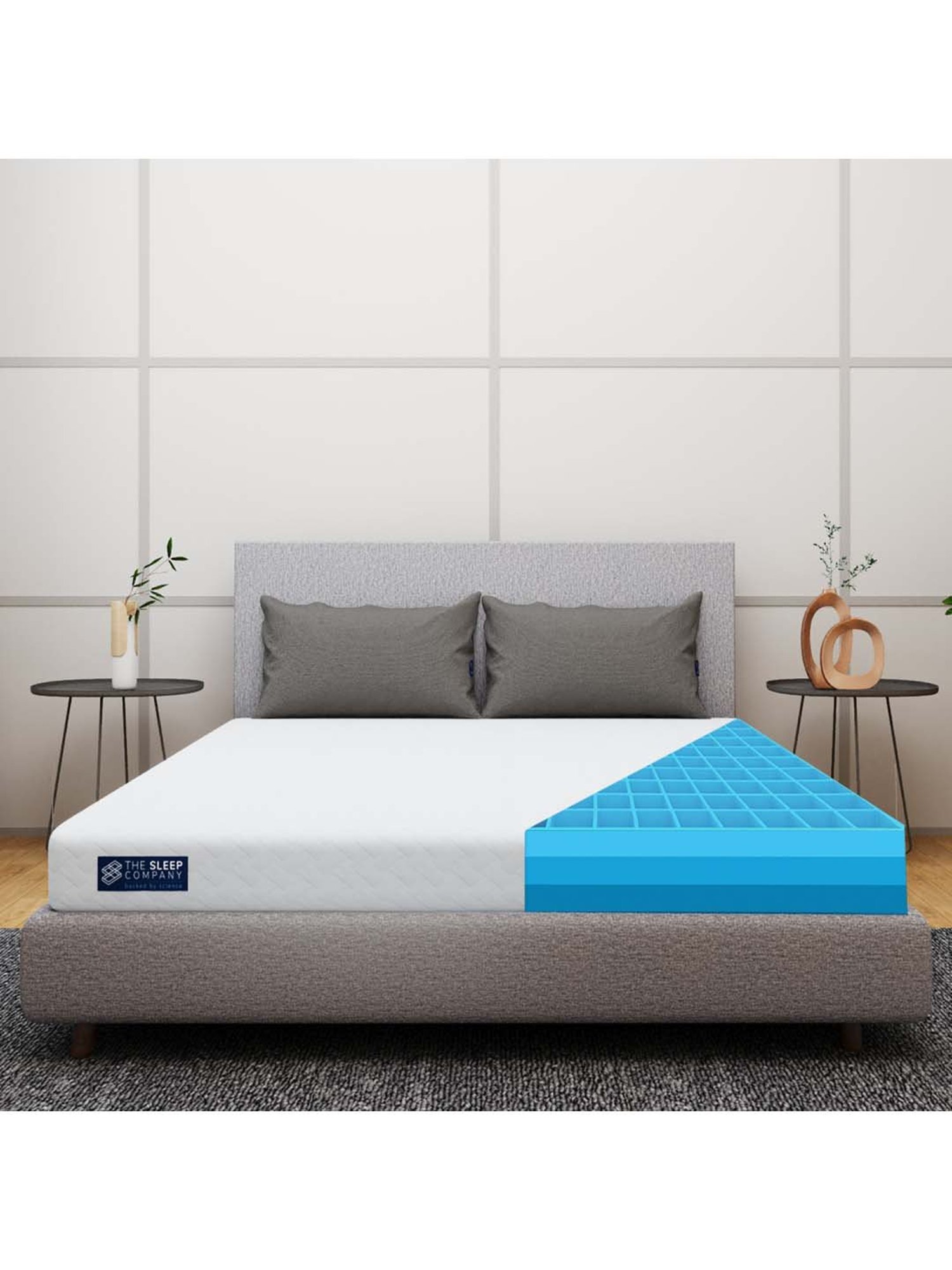 The Sleep Company White Patented SmartGRID Orthopedic Mattress  -(Single -  72 L x 36 W x 5 H in )
