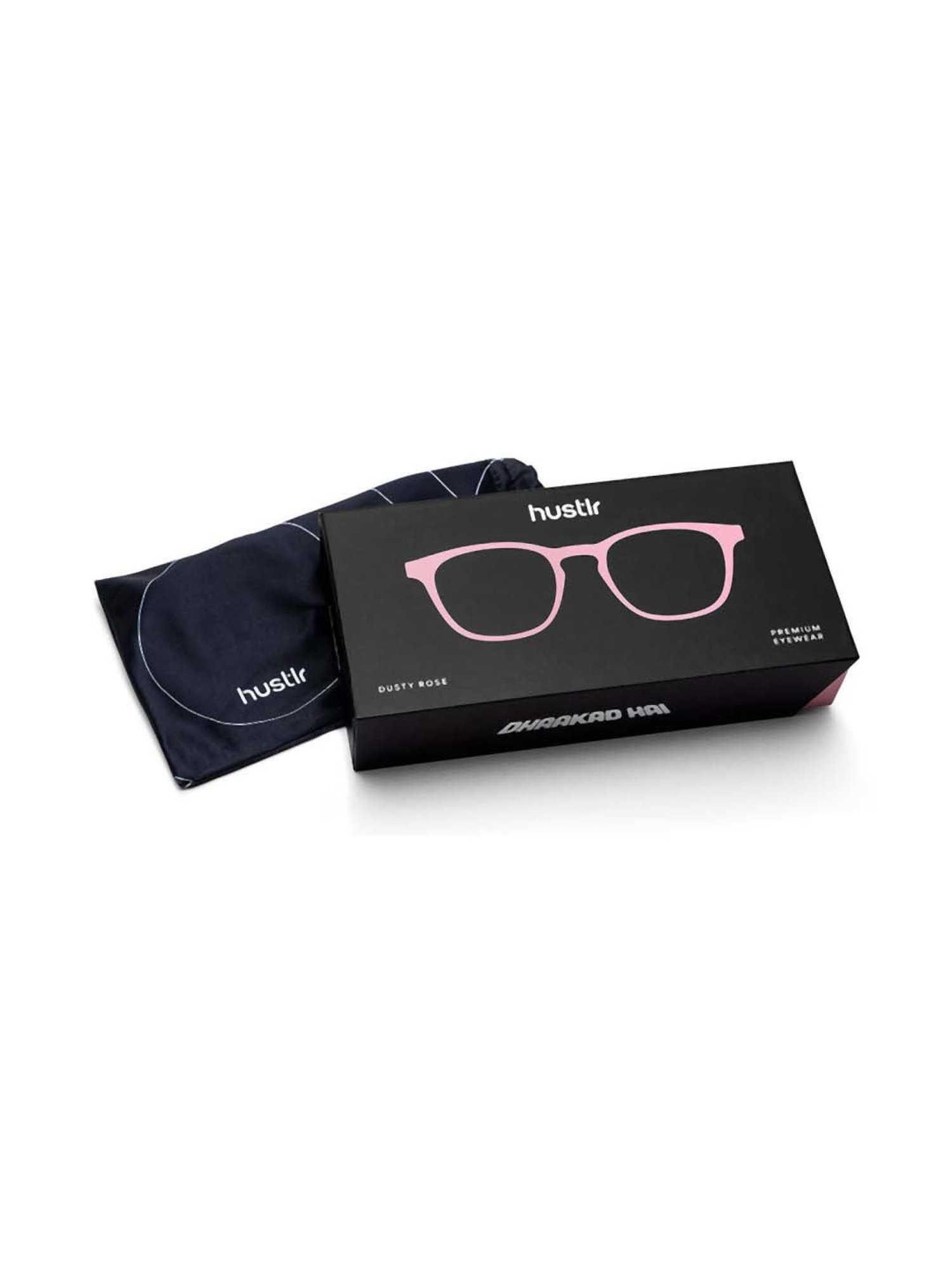 HUSTLR Pink Square Blue Light Protection Unisex Reading Glasses