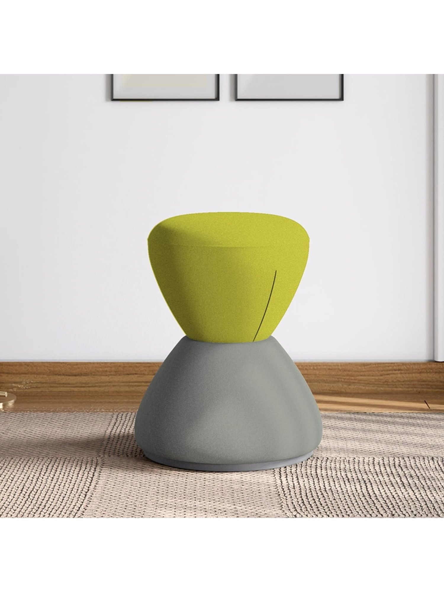 Godrej Interio Loop ?Citron Green Plywood Pouf (1 Year Warranty)