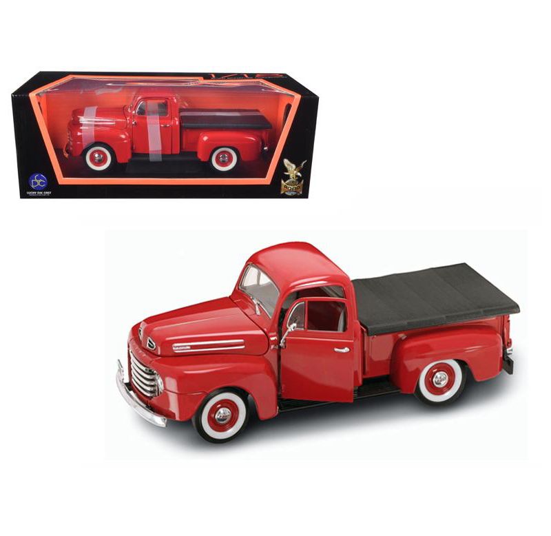 1948 Ford F-1 Pickup Truck with Bed Cover Red 1/18 Diecast Model Car by Road Signature