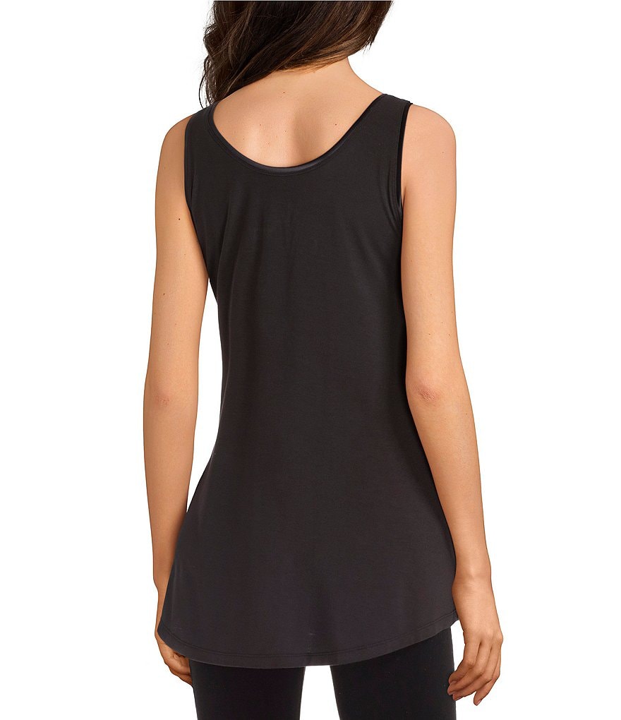 Modern Movement Swing Stretch Knit Jewel Neck Sleeveless Tank