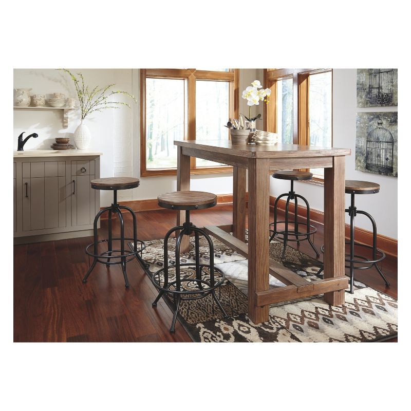 Set of 2 Pinnadel Swivel 30" Barstool Metal/Light Brown - Signature Design by Ashley