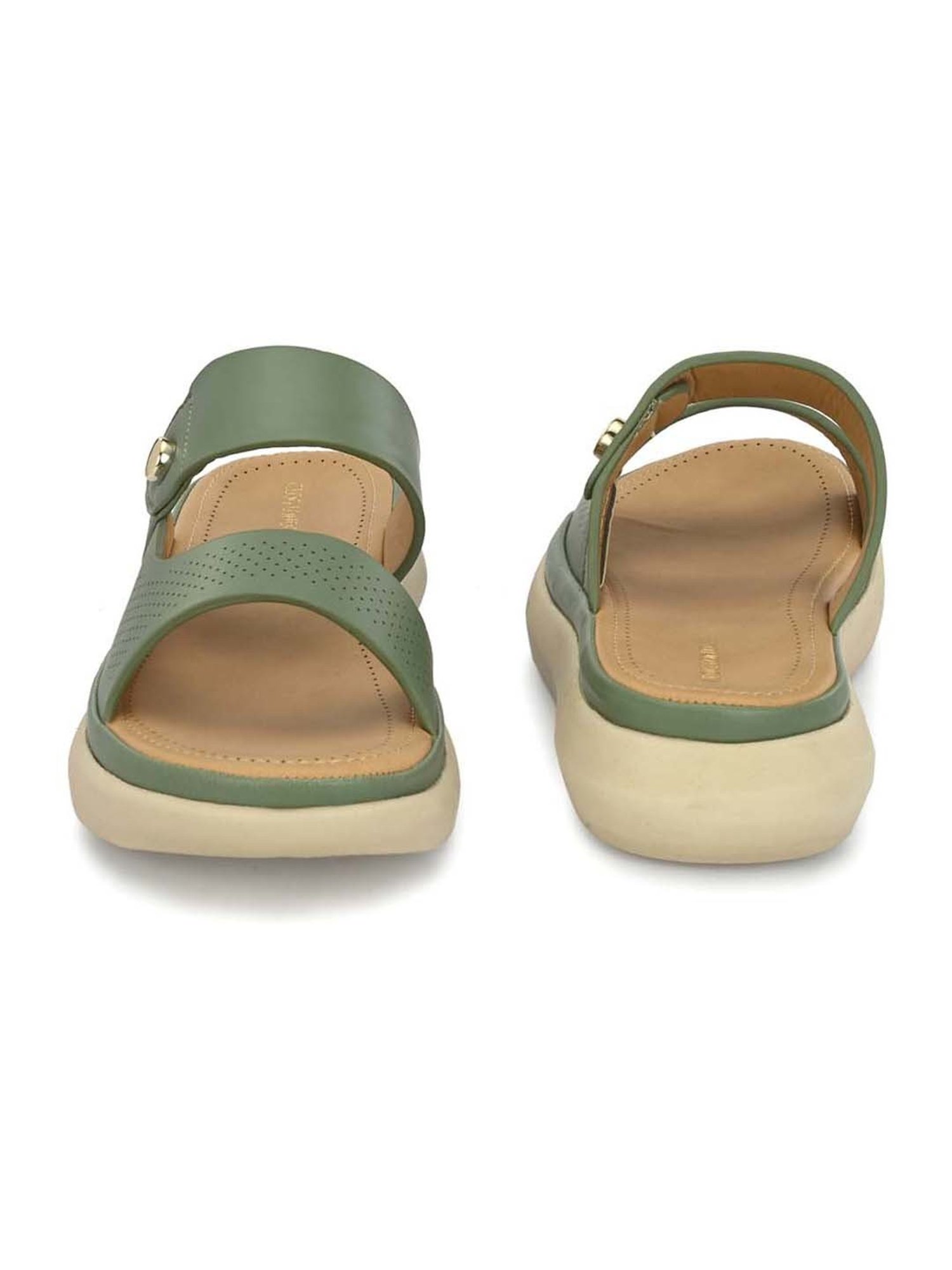 Clog London Women's Green Casual Wedges