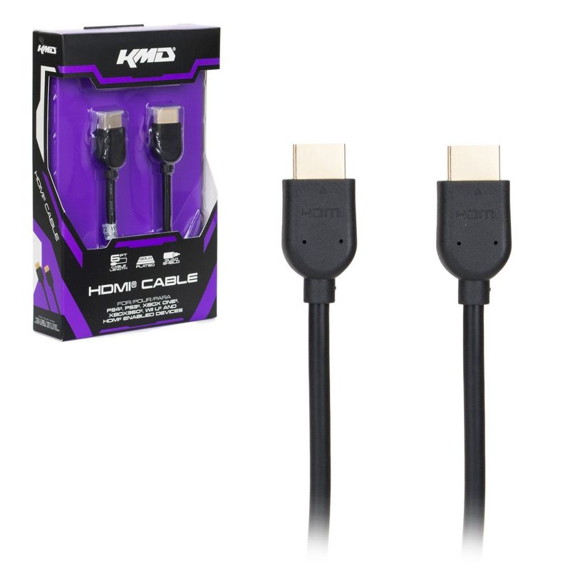 KMD 6 feet Universal HDMI to HDMI Gold Plated Cable Black