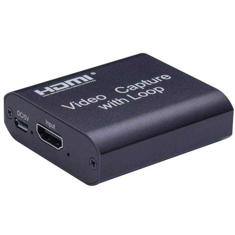 4K HD HDMI Video Capture Card, Audio Video Capture Card with Loop Out, HDMI to HDMI & USB 2.0 1080P, Plug and Play for Live Video Streaming Record, Black