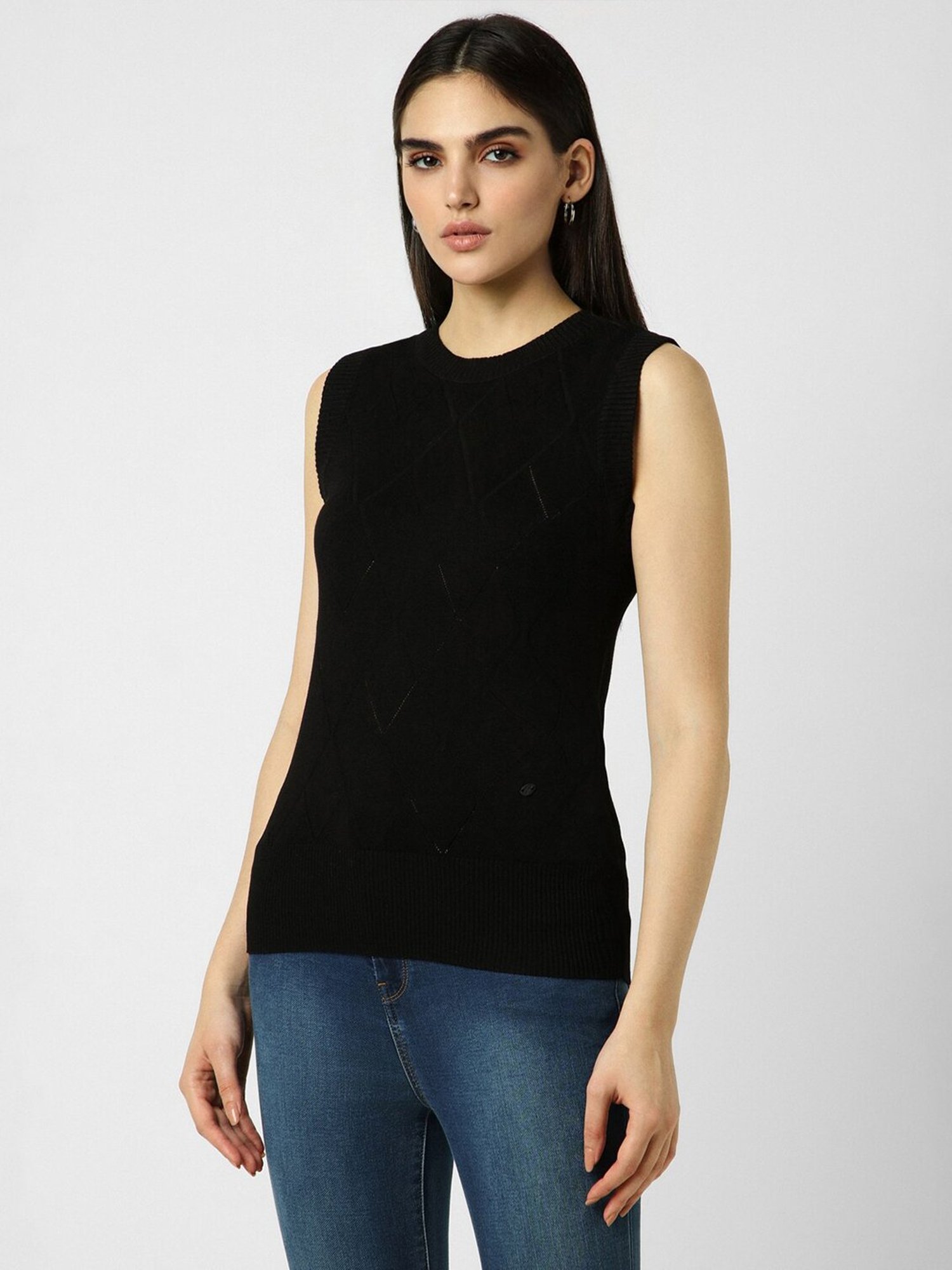 Van Heusen Black Regular Fit Top