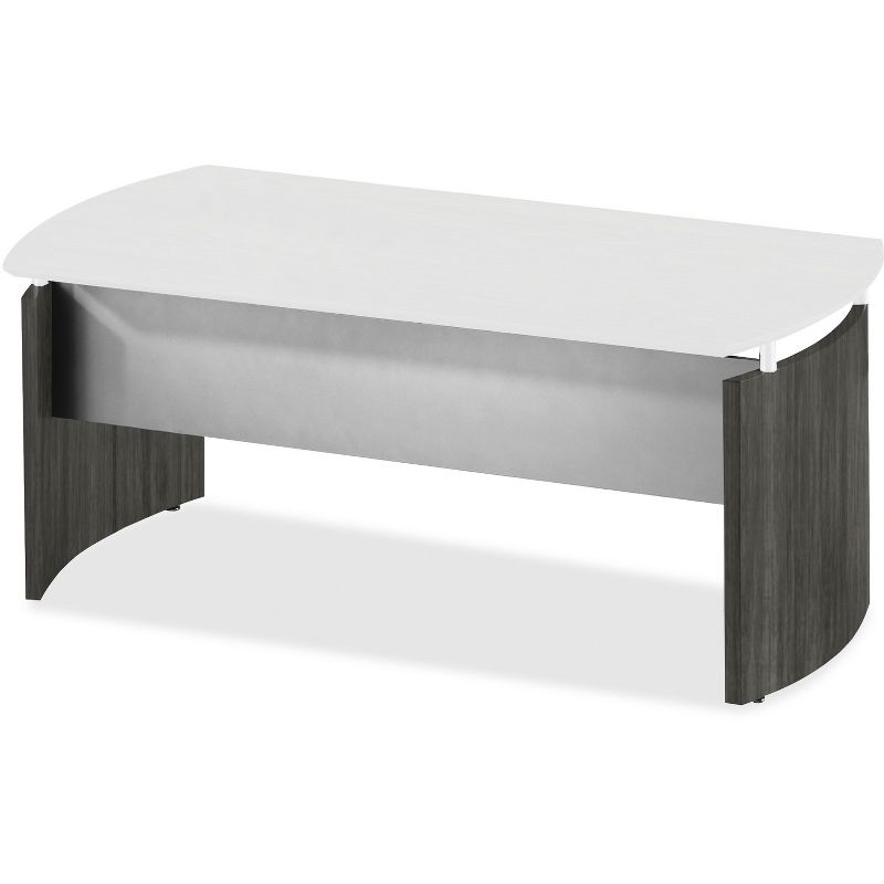 Mayline Medina Series Laminate Curved Desk Base 72w x 36d x 29 1/2h Gray Steel MNDBLGS