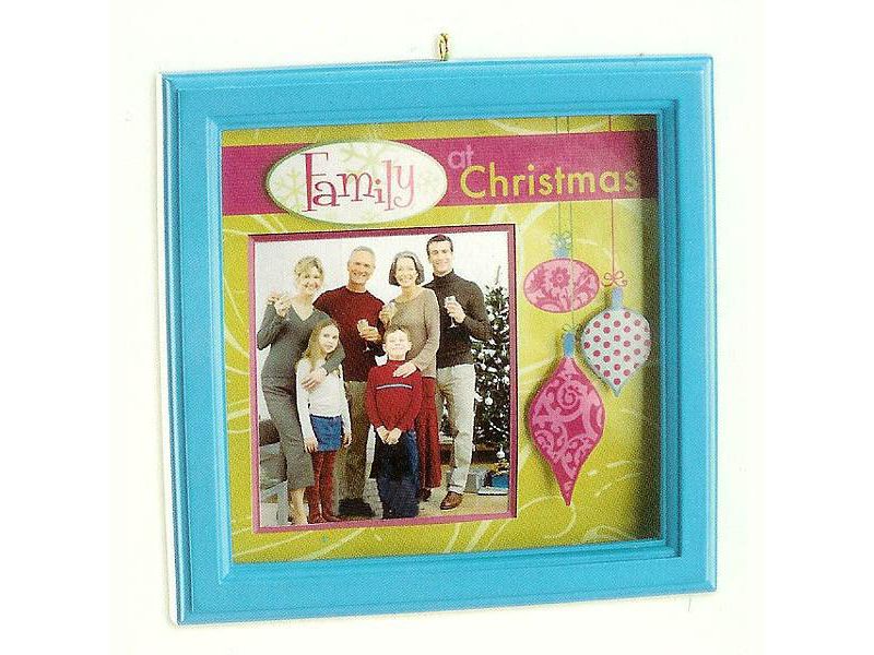 Carlton Cards 3.75" Heirloom Family and Friends Picture Frame Christmas Ornament - Green/Pink