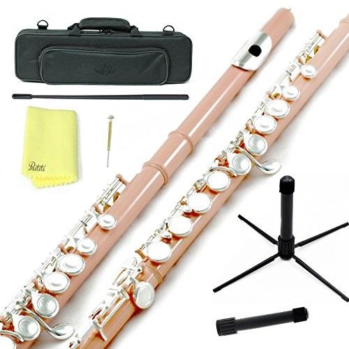 sky c flute with lightweight case, cleaning rod, cloth, joint grease and screw driver  velvet pink/silver closed hole