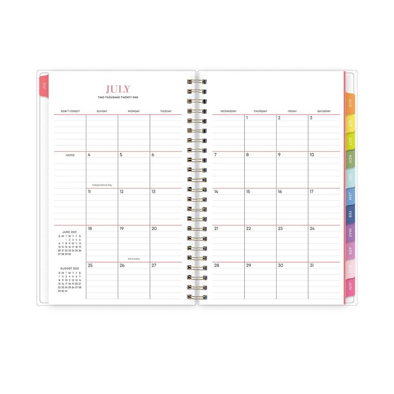 2021-22 Academic Planner 5" x 8" Flexible Cover Weekly/Monthly Wirebound Roy G Biv - The Home Edit