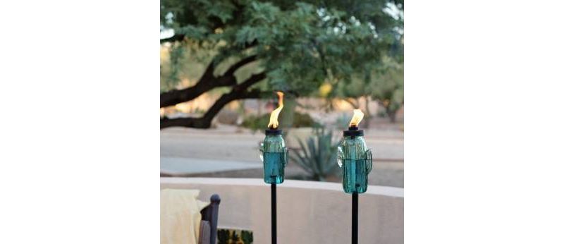 Tiki Brand 65" Chiko Cactus Metal Torch Green