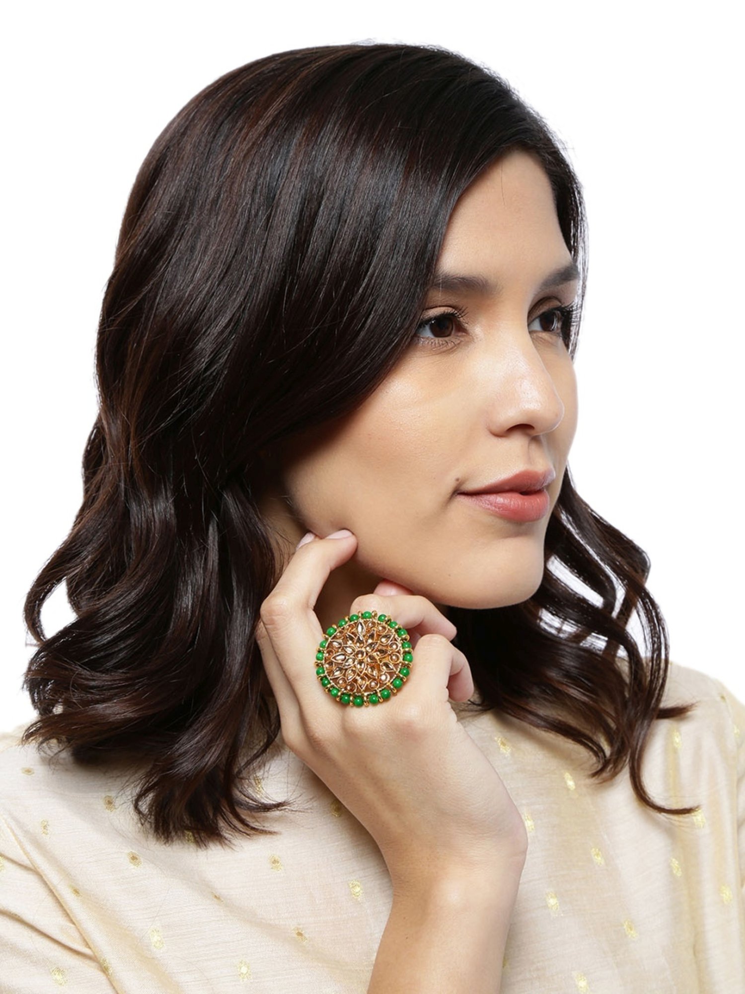 Accessorize London Women's Jewel Embellished Rings Set Of Three White