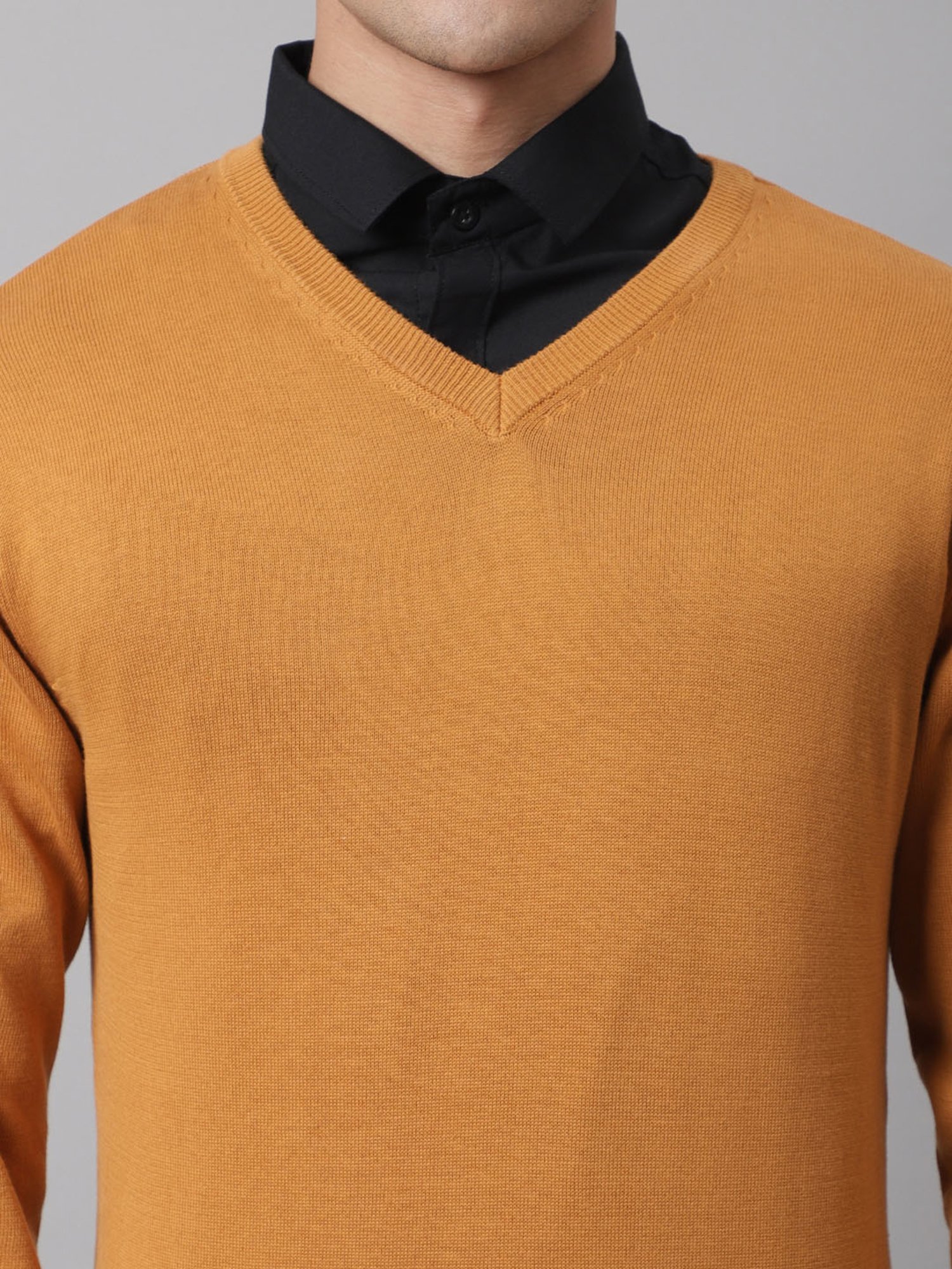 Cantabil Mustard Regular Fit Sweater