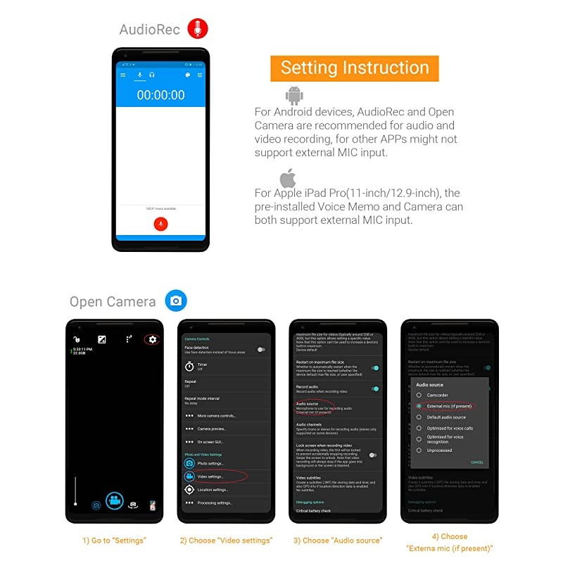 USB Type C Lavalier Microphone for 20182019 iPad Pro MacBook Clip On Lapel MIC for Recording Interviewing External MIC for Pixel 4 3 2 XL Samsung Galaxy Note 10 S10 Moto Z4 Z3 and More