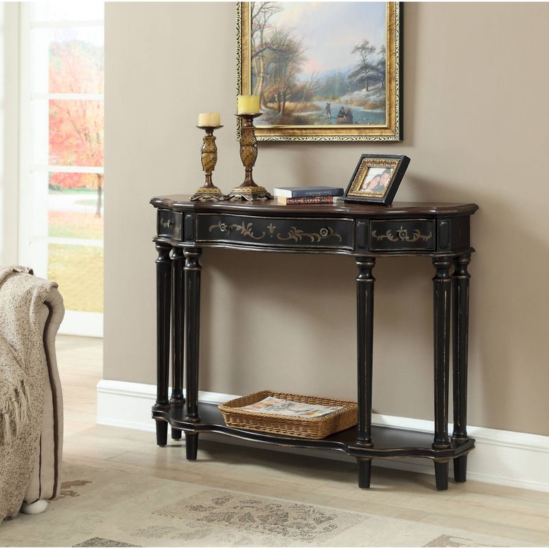 Oliver 3 Drawer Console Table Black - Treasure Trove Accents