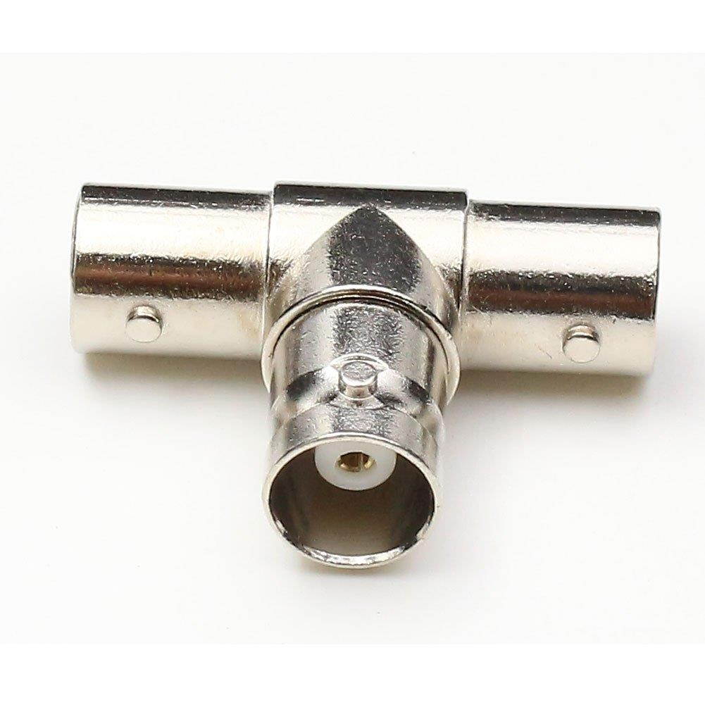 ANHAN T-Shape 3 Way BNC Splitter Adapter Tee Triple Jack Connector RF Coax Coaxial Adapter BNC Female to 2 Female Splitter Connector